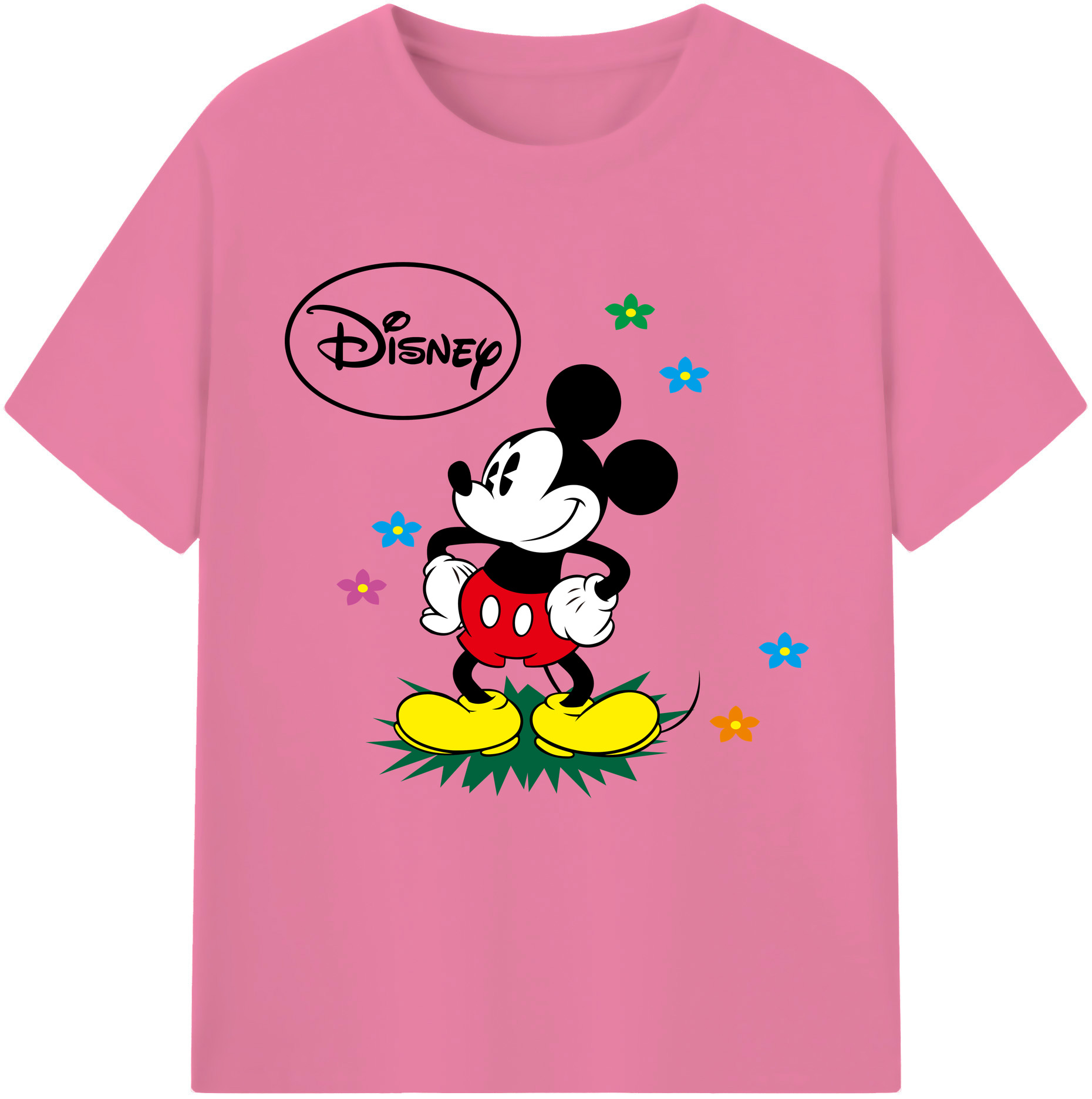 （画像用） ミッキーマウス Mickey Mouse 綿100％半袖Tシャツ（フロントプリント）